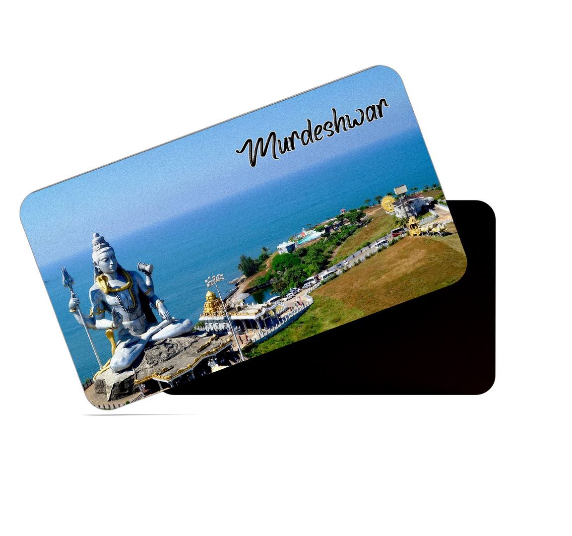 dhcrafts Multicolor Karnataka Murdeshwar D1 Design Rectangular Rubber Matte Finish Fridge Magnet / Magnetic Card Pack of 1 (8.6cm x 5.4cm)